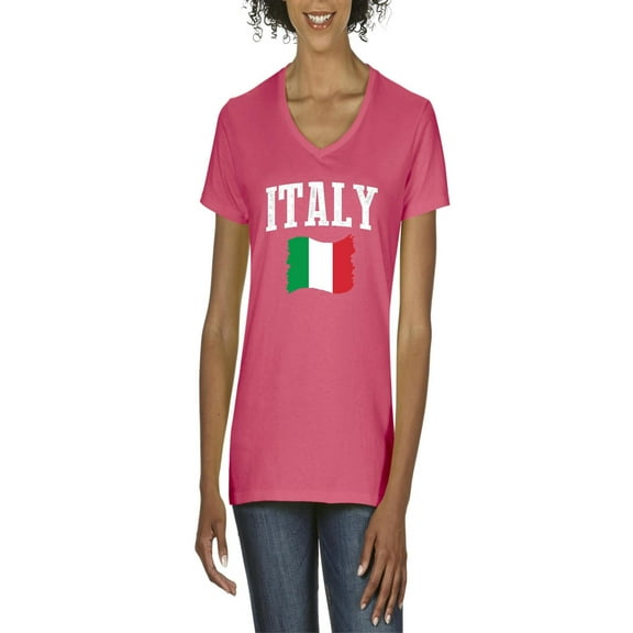 NIB - Women's T-Shirt V-Neck Short Sleeve - Italy