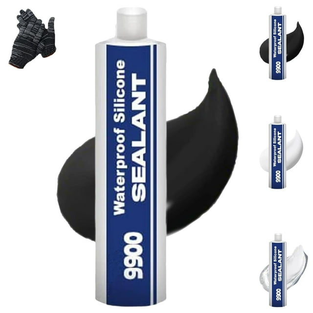 Scellant Structural Super Collant Polyvalent, Adhésif Imperméable 9900, Colle Scelleuse 9900 - Résistant aux UV, Composite d'Étanchéité Puissant, Adhésif Multi-Surfaces pour Toit, Salle de Bain, Carreaux (Noir)