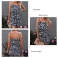 thumbnail image 3 of Mono Con Hombros Descubiertos, Tirantes De Espagueti Ajustables De Poliéster, Cuello Redondo En Capas, Patrón Estampado, Mono De Verano Para La Escuela, Para Ir De Compras A La ANGGREK AH3299, 3 of 6