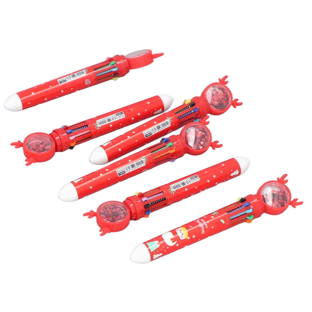 Bolígrafo navideño Jadeshay 6 piezas multicolor alta capacidad