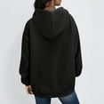 thumbnail image 4 of Mohiass Fall Half Zip Hooded Sweatshirts for Women Cute Plain Oversized Hoodies 2025 Basic Winter Trendy Pullover Tops Black L, 4 of 5