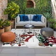 thumbnail image 2 of Gray Christmas Outdoor Rug for Patio/Deck/Porch, Non-Slip Large Area Rug 6 x 9 Ft, Snowman Snowflake Xmas Tree Indoor Outdoor Rugs Washable Area Rugs, Reversible Camping Rug Carpet Runner, 2 of 8