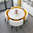 thumbnail image 2 of Simple Dining Table Set Casual Reception Office Coffee Table 4 Chairs Dining Room Table And Chair Mesa Living Room Furniture HY My Lux Decor Round, 2 of 19