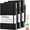 Black, variant on General Lined Journal Notebook, 3 Pack A5 College Ruled Notebooks for Work, Hardcover Notebook Each with 2 Pockets & Pen, Leather Journal for Women, Men, 160 Pages, 100GSM Thick Paper (Black)