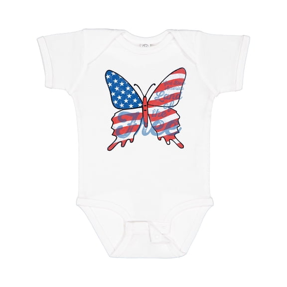 Inktastic Patriotic Butterfly Girls Baby Bodysuit