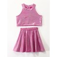 thumbnail image 3 of Miutii Kids Shiny Jazz Disco Outfits Cheer Outfit Hip Hop Dance Dress Sets for Competitions Cha-cha Hot Pink 6-10, 3 of 6