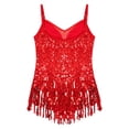 thumbnail image 4 of YONGHS Kids Girls Sequin Tassel Leotard Dress Latin Belly Dance Costume, 4 of 7