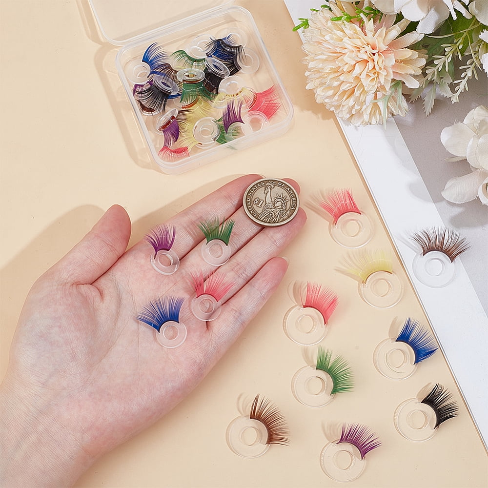 1 Bag Plastic Eyelash Sets Eyes Washers Mixed Color 20x23x2mm