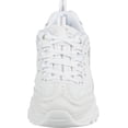 thumbnail image 3 of Zapatilla Skechers Sport D'Lites de espuma viscoelástica para mujer, color blanco y plateado, 3 of 7