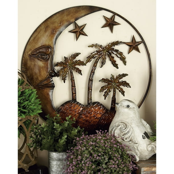 Studio 350 Copper Iron Rustic Outdoor Wall Decor 21 X 21 X 1 21 X 1 X 21round Walmart Com Walmart Com