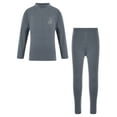 thumbnail image 3 of ZDHoor Kids Thermal Underwear Soft Long John Set Long Sleeve Base Layer Thermal Top with Leggings Dark Gray 3-4, 3 of 6