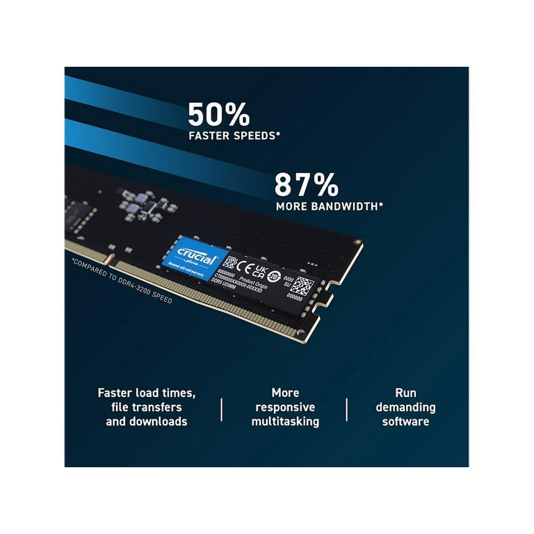 Crucial 64GB (2 x 32GB) 288-Pin PC RAM DDR5 4800 (PC5 38400