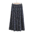 thumbnail image 5 of WRKEKC Flowy Skirts for Women Boho Floral Print Elastic Waist Beach Skirt with Ruffle Trim and Lightweight, 5 of 5