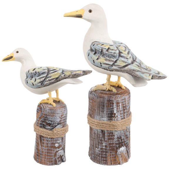 GETAJGHSD Seabird Sculpture Ornament Set of 2, Assorted Colors, Mediterranean Style Decorative Bird Figurines