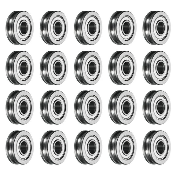 20 Packs U604ZZ U Groove Track Guide Bearing 4x13x4mm U Groove Roller Wheel (GCr15) Chrome Steel Bearings