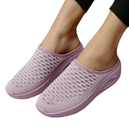 

Yinguo Women Breathable Lace Up Shoes Flats Casual Shoes Unisex Lightweight Mesh Work Shoes Sporty Breathable Slip Work Trainers