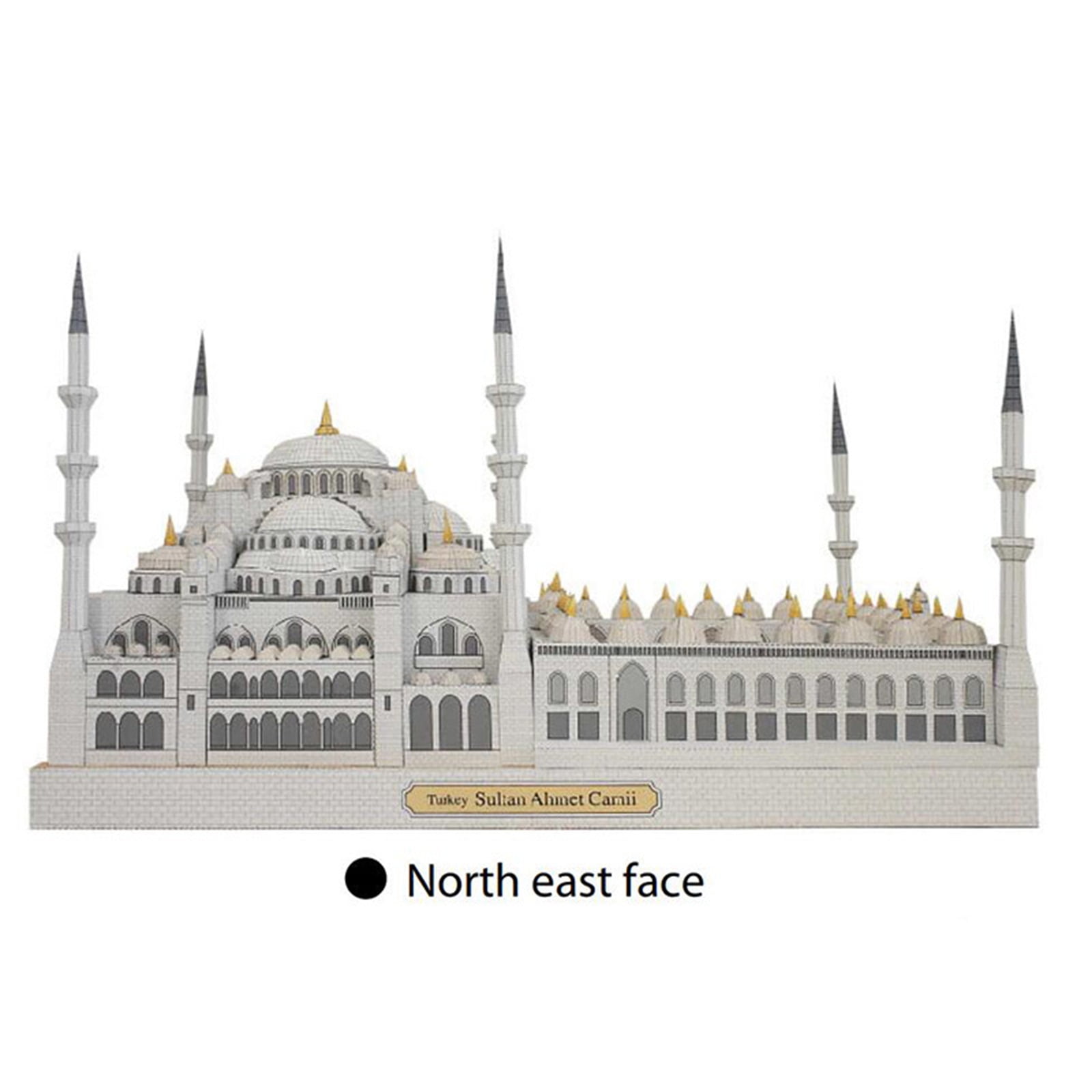NATEFEMIN Building Model Paper Kit Blue Mosque Sudan 3D for Collectors and Hobbyists Detailed Architectural Replica 39cm
