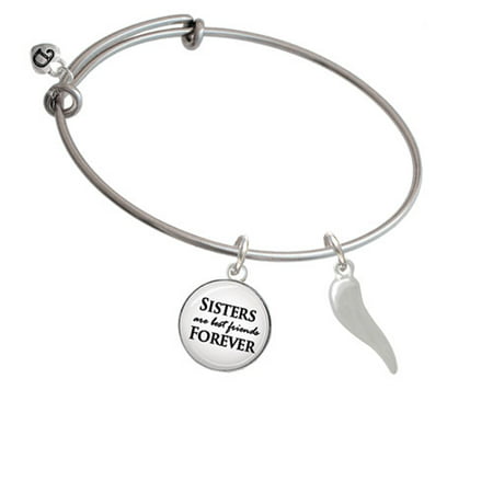 Good Luck Italian Horn Sisters are Best Friends Bangle