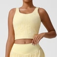 thumbnail image 2 of dazeni Women Cropped Tank Tops Fitted Crewneck Sleeveless Crop Tops Basic Going Out Tops Athletic Workout Sports Shirts Yellow Medium, 2 of 6
