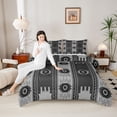 thumbnail image 4 of Castle Fairy Hippie Abstract Aztec Queen Comforter Set,Black Grey Bedding Comforter Set, 4 of 8