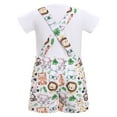 thumbnail image 4 of FYMNSI Toddler Boys Clothes Animal Print Romper Suspenders Shorts Set Baby Boy 2 Piece Outfit 12-18 Months, 4 of 8
