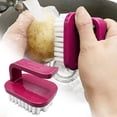 thumbnail image 2 of ZOURIH Vegetable Scrubber Brush 3 Pack Fruit and Vegetable Brushes,Vegetable Brush Scrubber for Food,Veggie Wash Brush with Stiff Bristles Vegetable Cleaner Brush for Fruits,Potatoes,Carrots,Red, 2 of 7