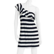 Juniors Plus Knit One Shoulder Ruffle Dress