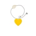 thumbnail image 2 of Delight Jewelry Acrylic 1" Yellow Heart - Goldtone Leaf Delicate Bracelet, 6.25+1.75", 2 of 4