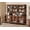 Brown, variant on WAMPAT Modern 72" Tall Library Bookcase with Glass Doors & Adjustable Shelves, Wood Bookcase with Storage Cabinet & Open Shelves for Home Office & Living Room, Oak