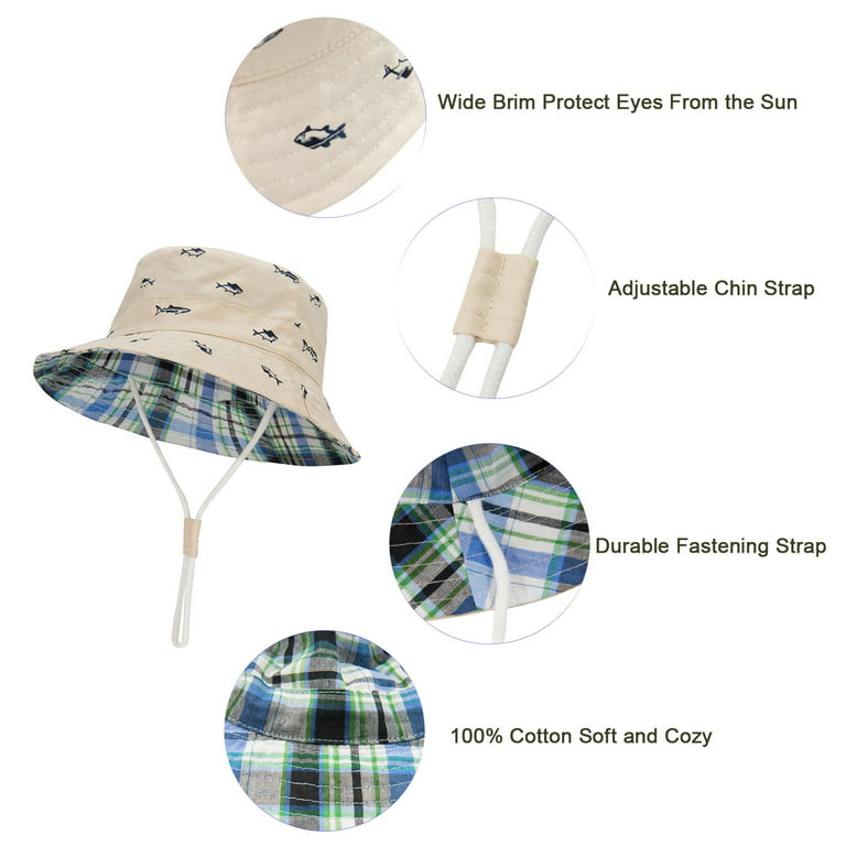 Zando Beach Baby Sun Hat UPF 50+ Sun Protection Wide Brim Summer Baby Boy  Bucket Hats Cute Toddler Sun Hats for Boy Beige M 