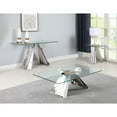 thumbnail image 2 of Chintaly Contemporary 18" X 55" Glass Sofa Table With Flare Pyramid Base, 2 of 4