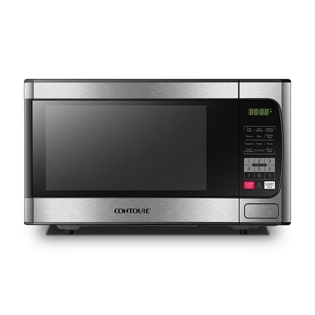 Horno microondas empotrado CONTOURE RV | Acabado de acero inoxidable | 900W | 10 niveles de potencia | Interior fácil de limpiar | Pantalla LED | RV-950S