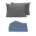 thumbnail image 1 of Juego de Sábanas Matrimonial Soft Sensation Azul acero + Almohadas 2Pack, 1 of 8