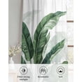 thumbnail image 6 of Palm Leaves Tropical Sheer Curtains 39 Inch Length 2 Panels Set for Living Room/Bedroom, Green Botanical Summer Kitchen Curtains Grommet Semi-Sheer Curtains Drapes Voile Window Treatments 27.5"x39"x2, 6 of 7