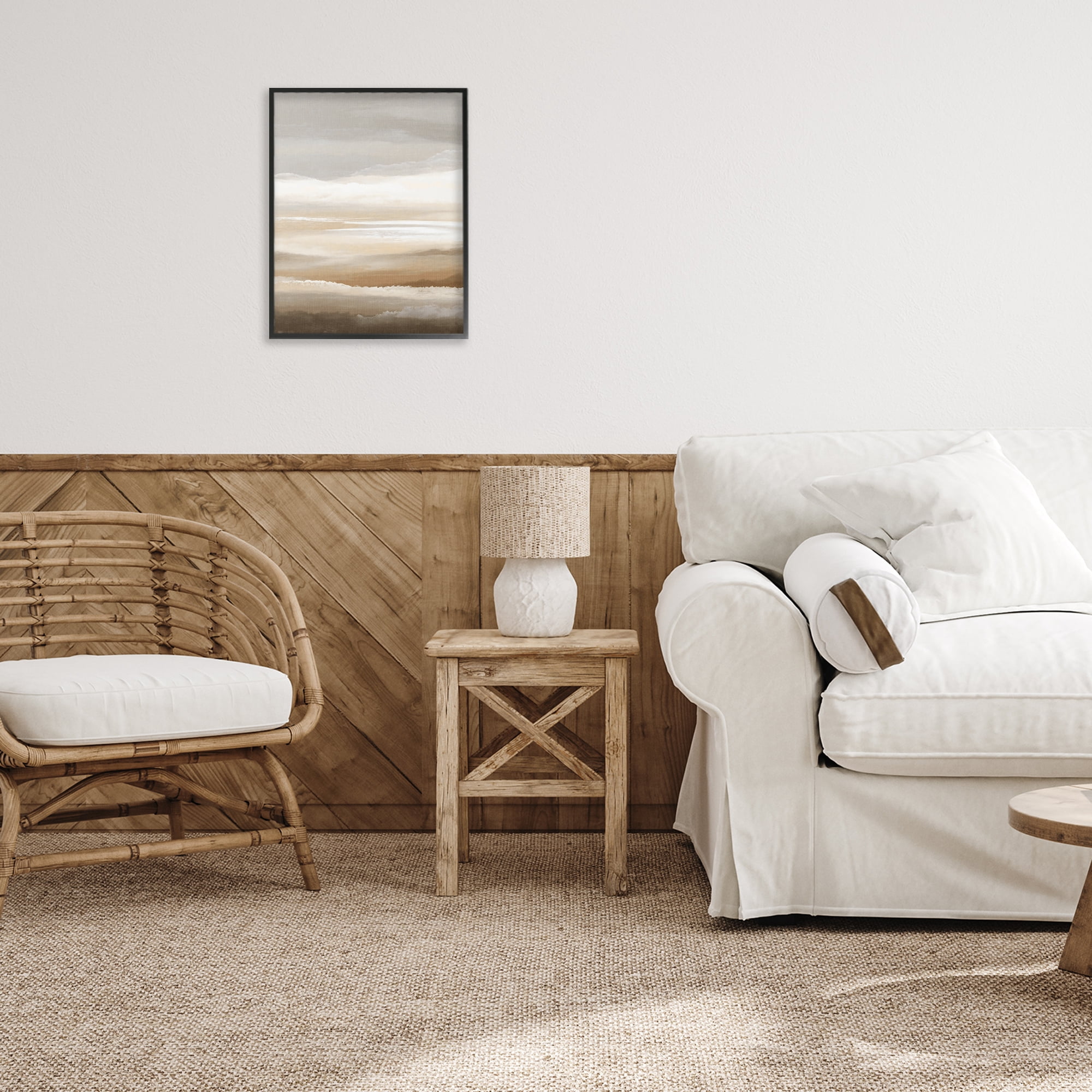Stupell Industries The Horizon Serene Cloud Layers Black Framed Giclee Art, design by Ink Drop Loft