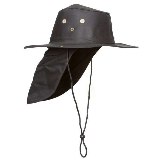 Sombrero de sol TOP HEADWEAR Safari Explorer Con cubierta de cuello de solapa Negro Grande