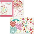 thumbnail image 2 of Faith Hearts & Blossoms Valentine Greeting Cards - Set of 8 (4 designs), Large 5" x 7", Religious Valentines Cards with Scripture, 2 of 7