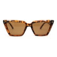thumbnail image 2 of Womens Luxurious Thick Bevel Frame Rectangular Cat Eye Sunglasses Tortoise - Brown, 2 of 4