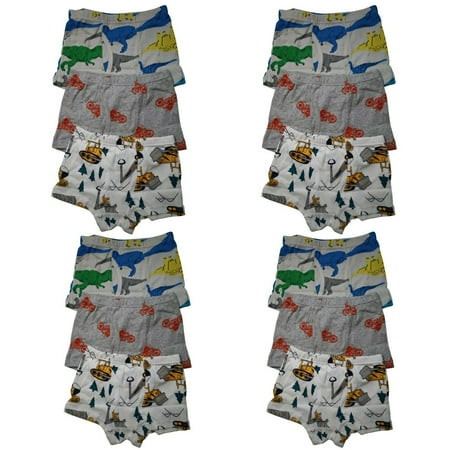 

12 Packs Toddler Little Boys Kids Underwear Breathable Cotton Dinosaur Boxer Briefs Size 4T 5T 6T 7T 8T