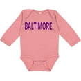 thumbnail image 3 of Inktastic Baltimore in Purple Text Boys or Girls Long Sleeve Baby Bodysuit, 3 of 5