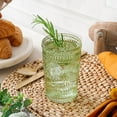 thumbnail image 2 of Vintage Textured Sage Green Striped Drinking Glasses Set of 24, (13 oz) Ribbed Glassware with Flower Design| Cocktail Set, Juice Glass, Water Tumbler, 2 of 8