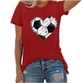 thumbnail image 4 of SDNall Heart Shaped Summer T-Shirts for Women 2024 Baseball Sport Printed T-Shirt with Round Neck and Short Sleeved Top (Red,Sizes:S-3XL), 4 of 9