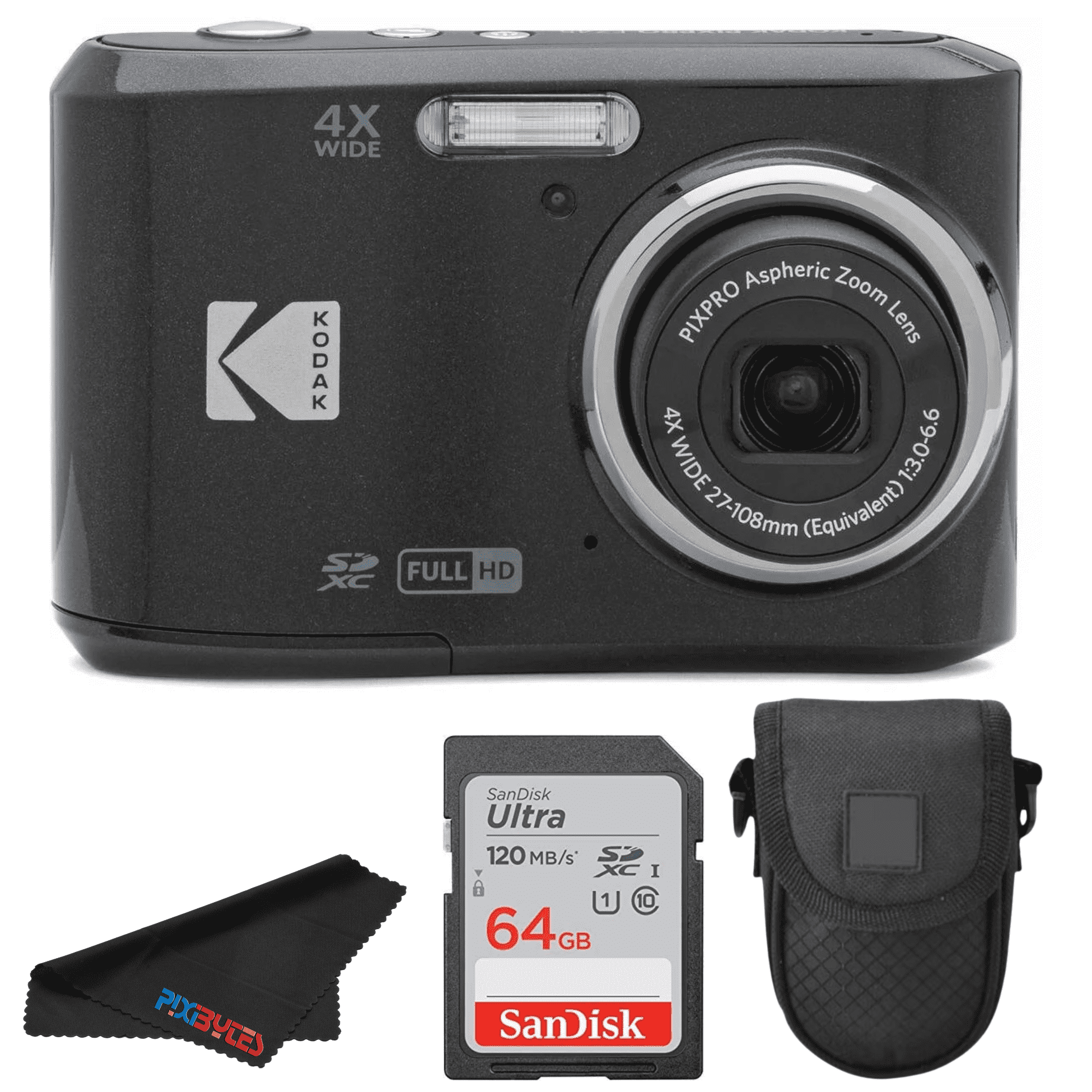 Kodak Pixpro FZ45 Camera (Black) + Extra Battery +Tripod + Case