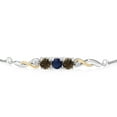 thumbnail image 2 of 925 Sterling Silver and 10K Yellow Gold Blue Sapphire Brown Smoky Quartz and White Lab Grown Diamond Tennis Bracelet for Women (1.62 Cttw, Gemstone September Birthstone, Fully Adjustable up to 9 inch), 2 of 4
