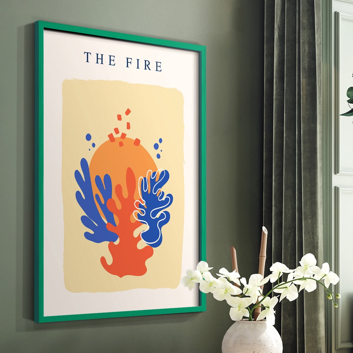 Matisse CCCXVI in Green Solid Wood 8 x 10 Framed Print