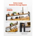 thumbnail image 6 of Freestanding Full Size Headboard with Adjustable Height, 2 Storage Shelves, USB Charging Station and LED Light, Easy to Assemble, Brown, 6 of 11