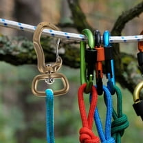 Masteelf 360 Degree Aluminum Carabiner Locking Carabiner Clips With Swivel Clasp For Securing Pets, Dog Leash Harness, Camping, Hiking, Backpack, Outdoors, Gym Golden