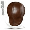 thumbnail image 1 of Gorro de lengua de pato de cuero de otoño e invierno para hombres de mediana edad y mayores, gorro de piel de vaca cálido con frente a la moda, boina engrosada, 1 of 3