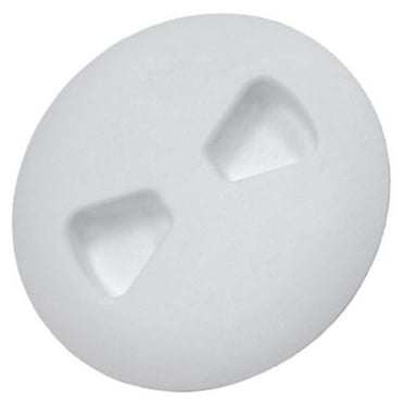 6 in. Low Profile Screw Out Textured Deck Plate with Molded Gasket, Polar White