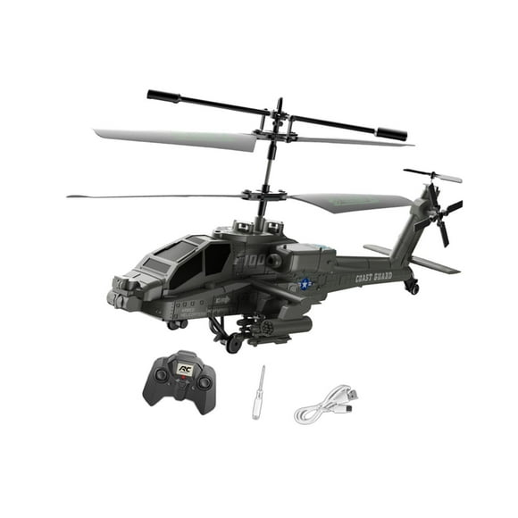Helicóptero de juguete con control remoto, giroscopio estabilizador, 1 tecla, despegue/aterrizaje, avión RC Verde